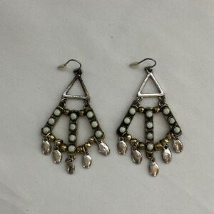 Elegant Gold and Silver Chandelier Earrings